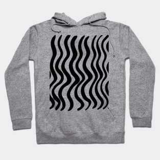 Wavy lines - black and white Hoodie